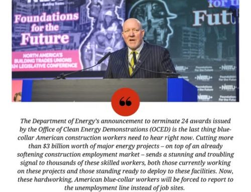NABTU Statement on DOE’s Termination of Critical Energy Projects